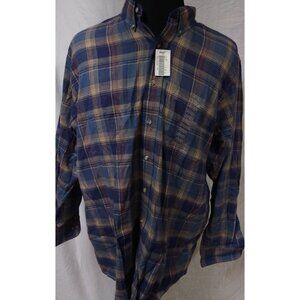 Vtg Sears Weekends Only Sportswear Mens XL Multicolor Plaid Flannel Shirt NWT
